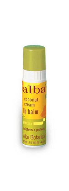 ALBA BOTANICA: Hawaiian Coconut Cream Lip Balm .15 oz
